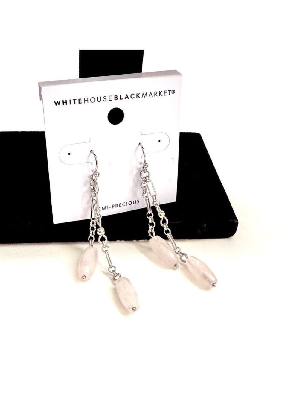 White House Black Market Rose Quartz Bracelet Earrings Set - Picture 3 of 7